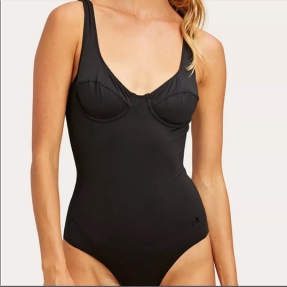 NWT Morgan Lane Daphne One Piece In Noir Swimsuit - Picture 2 of 8